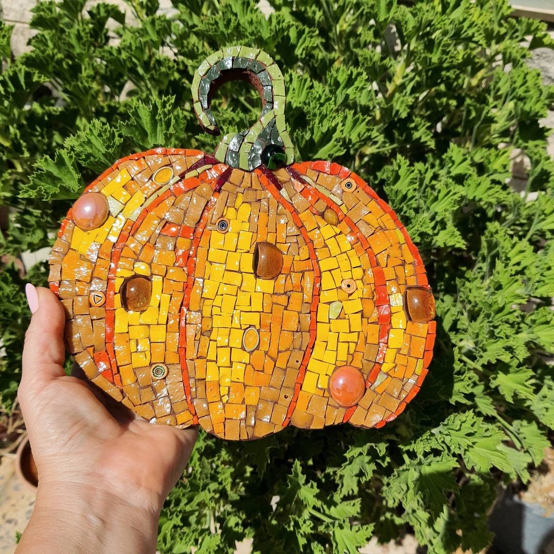 Halloween Mosaic Pumpkin Wall Decor. Perfect Gift and Home Decoration