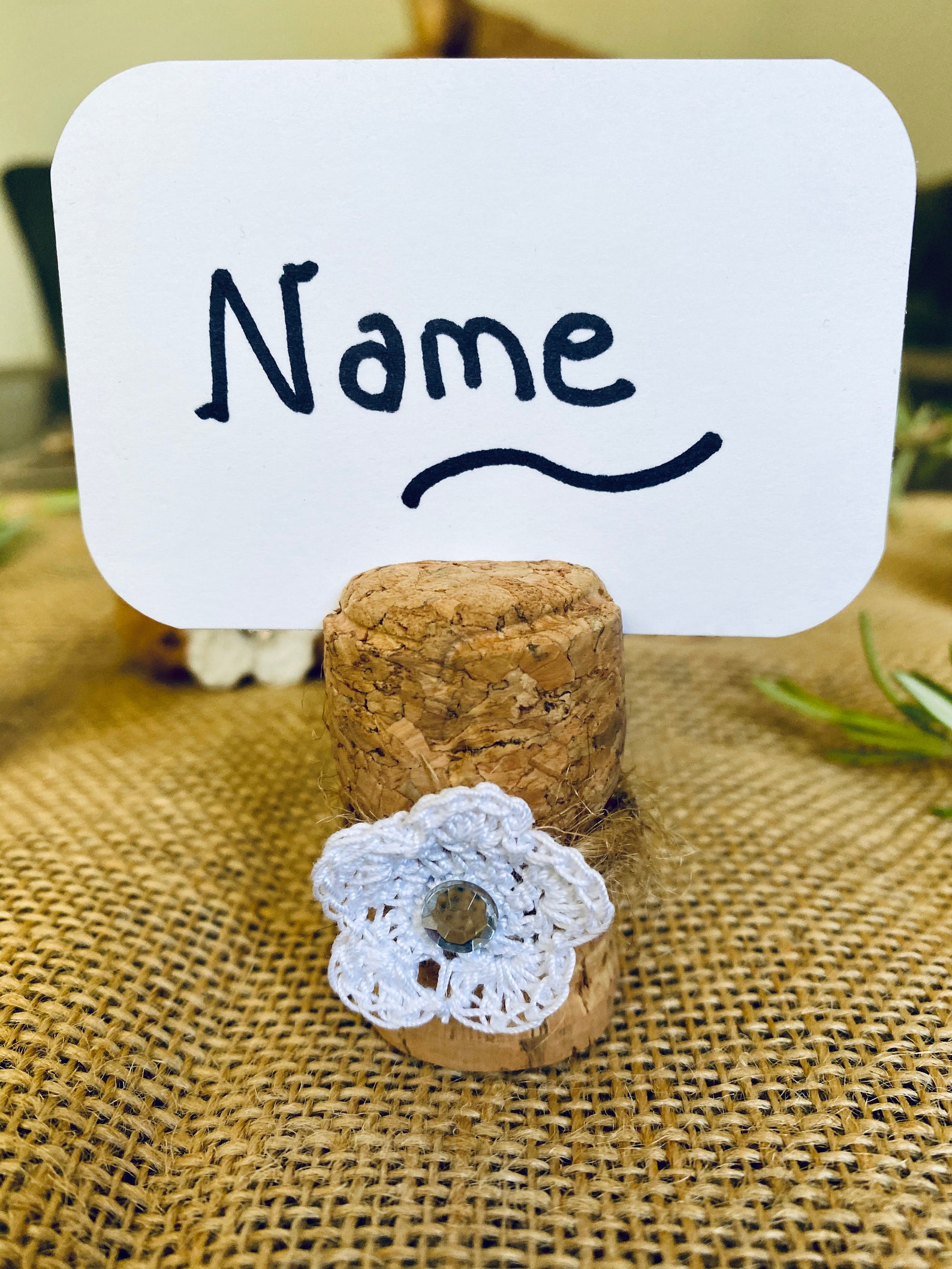 Cork Place Card Holders Cork Name Card Holder Bridal Party Etsy