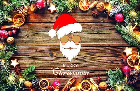 Christmas Svg Santa Svg Santa Face Svg Santa Glasses Santa Etsy