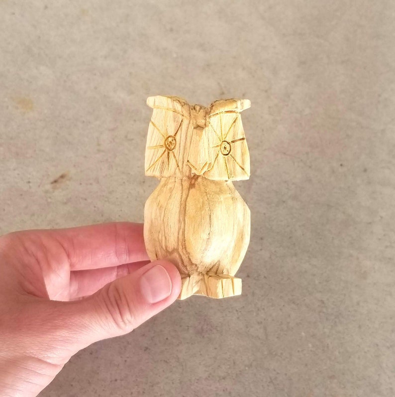 PALO SANTO Holy Wood Owl Figurine // Good Luck // Housewarming image 0