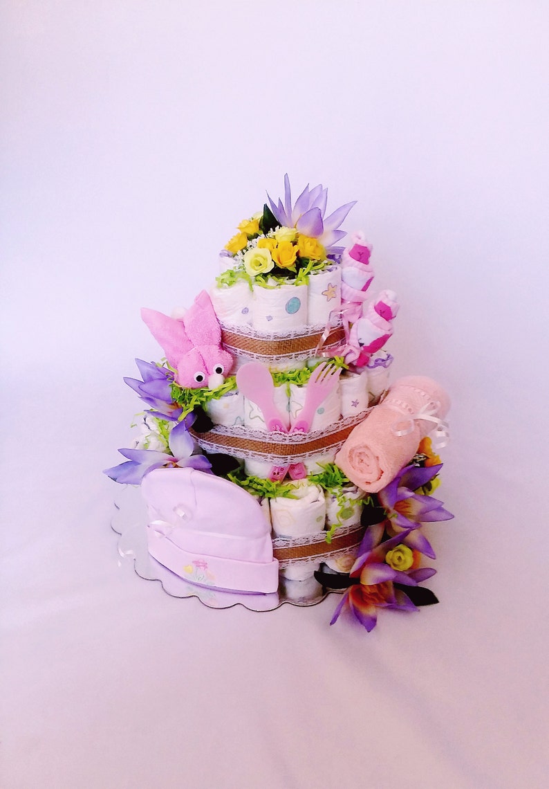baby Shower diaper cake Diaper cake for girl it/'s a girl