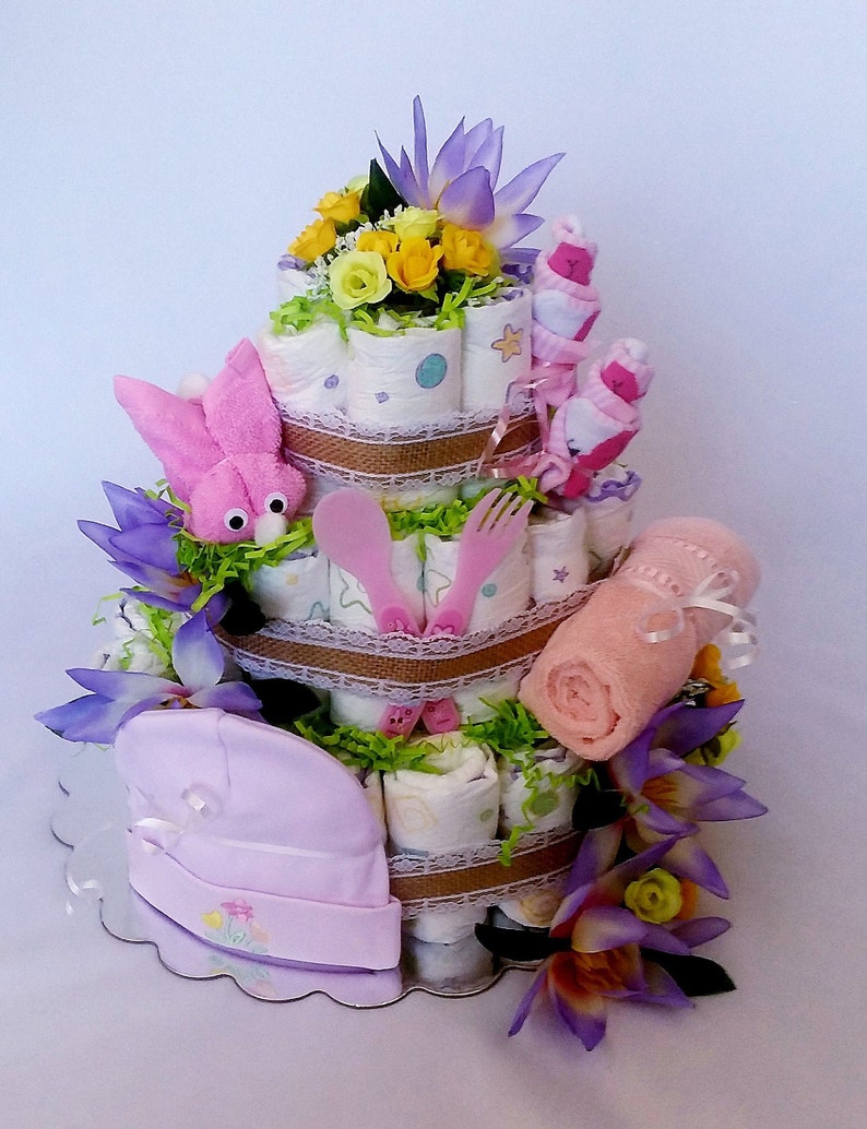 baby Shower diaper cake Diaper cake for girl it/'s a girl