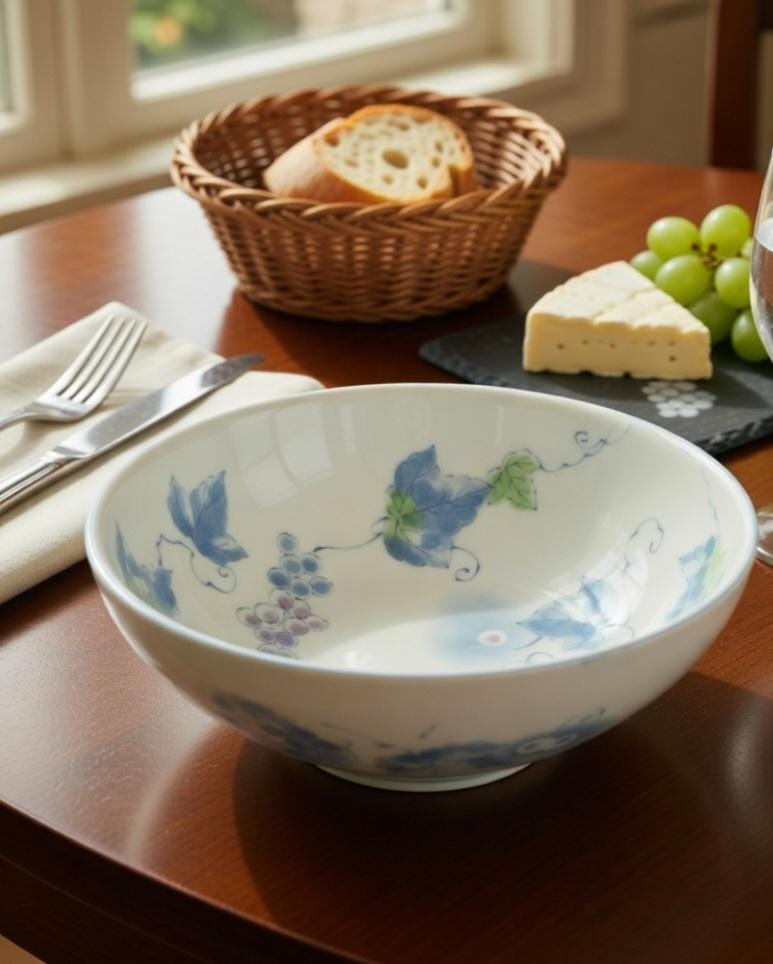 Vintage Blue and White Fruit Bowl - Etsy