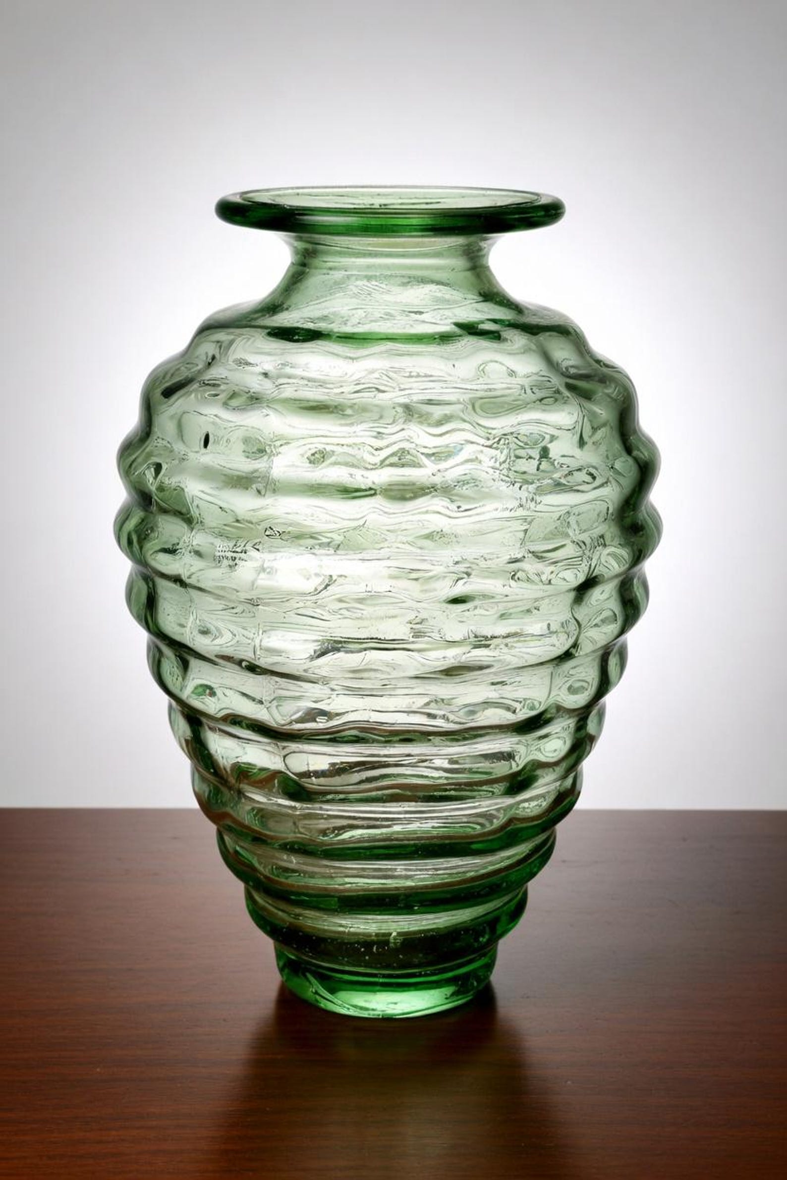 Vintage Green Art Glass Vase
