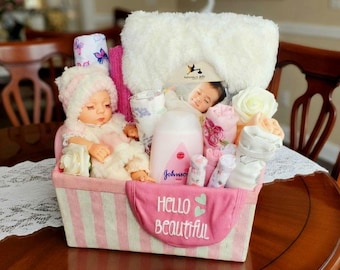BABY GIRL GIFT Basket | Baby Shower Gift | Baby Girl Gift | New Baby Gift | Baby Gift Set | Unique Baby Gift | New Baby Gift Basket