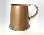 Antique handmade copper tankard large metal stein jug