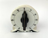 white Art Deco kitchen timer 30s vintage Minute Meter