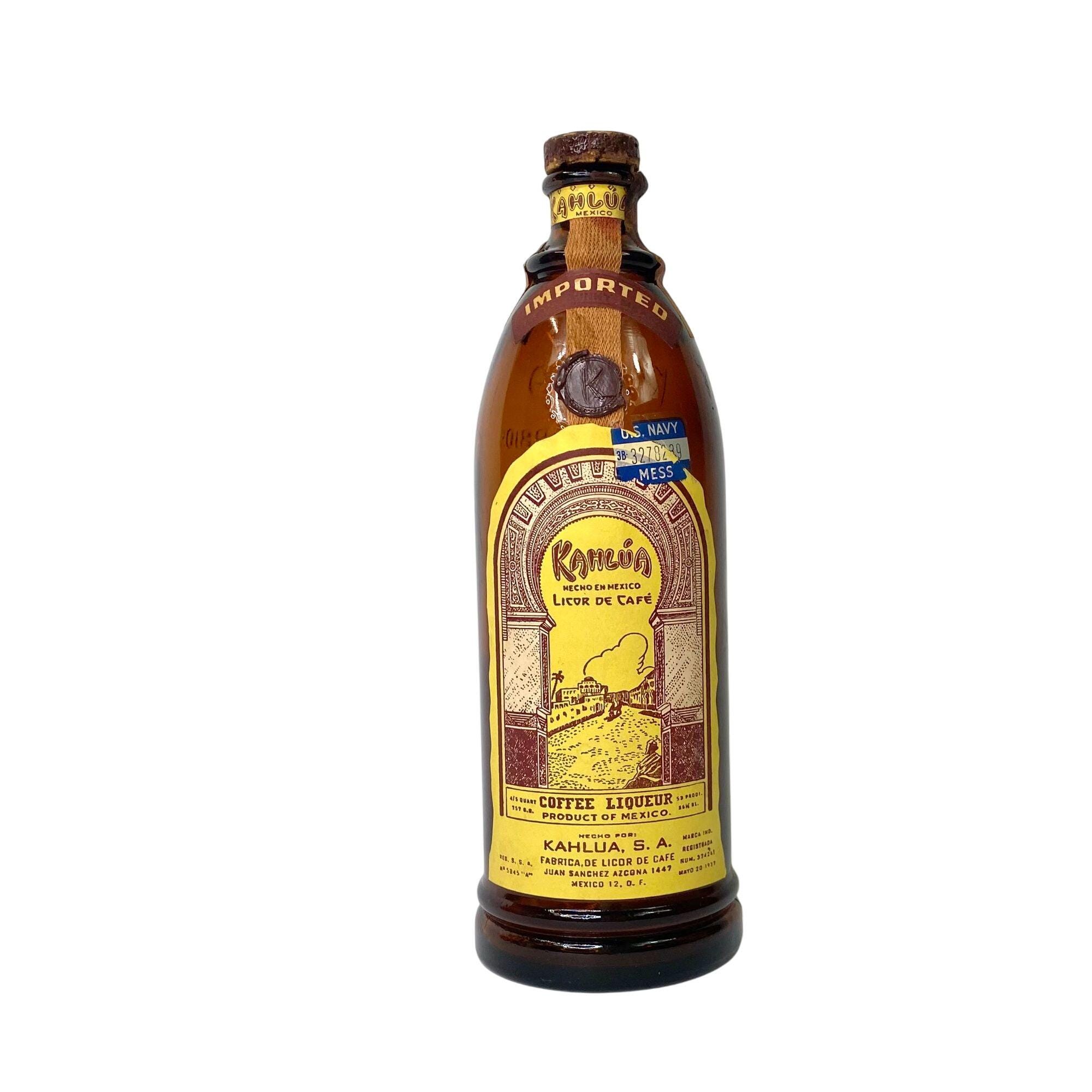 Kahlua Coffee Liqueur Vintage Empty Bottle Tax and Wax Seals US