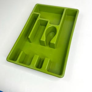 Avocado Green silverware tray drawer storage flatware cutler organizer