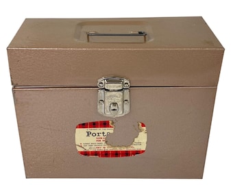 Vintage 1960s Porta File Green Metal File Box, Ballonoff Home