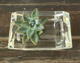 small cut glass Art Deco ashtray trinket dish