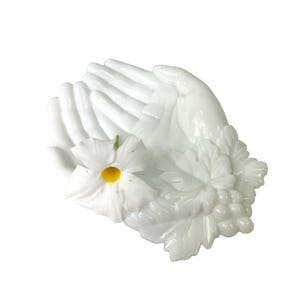 Cupped Hands w Grapes Westmoreland Milk Glass Trinket Ring Dish