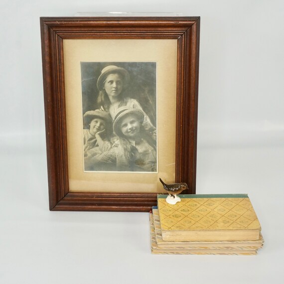 ビクトリア朝時代の三姉妹のオリジナル写真（額入り、アンティーク