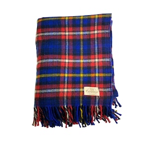 Campomar Argentina Tartan Plaid Stadium Blanket Fringed Wool Throw