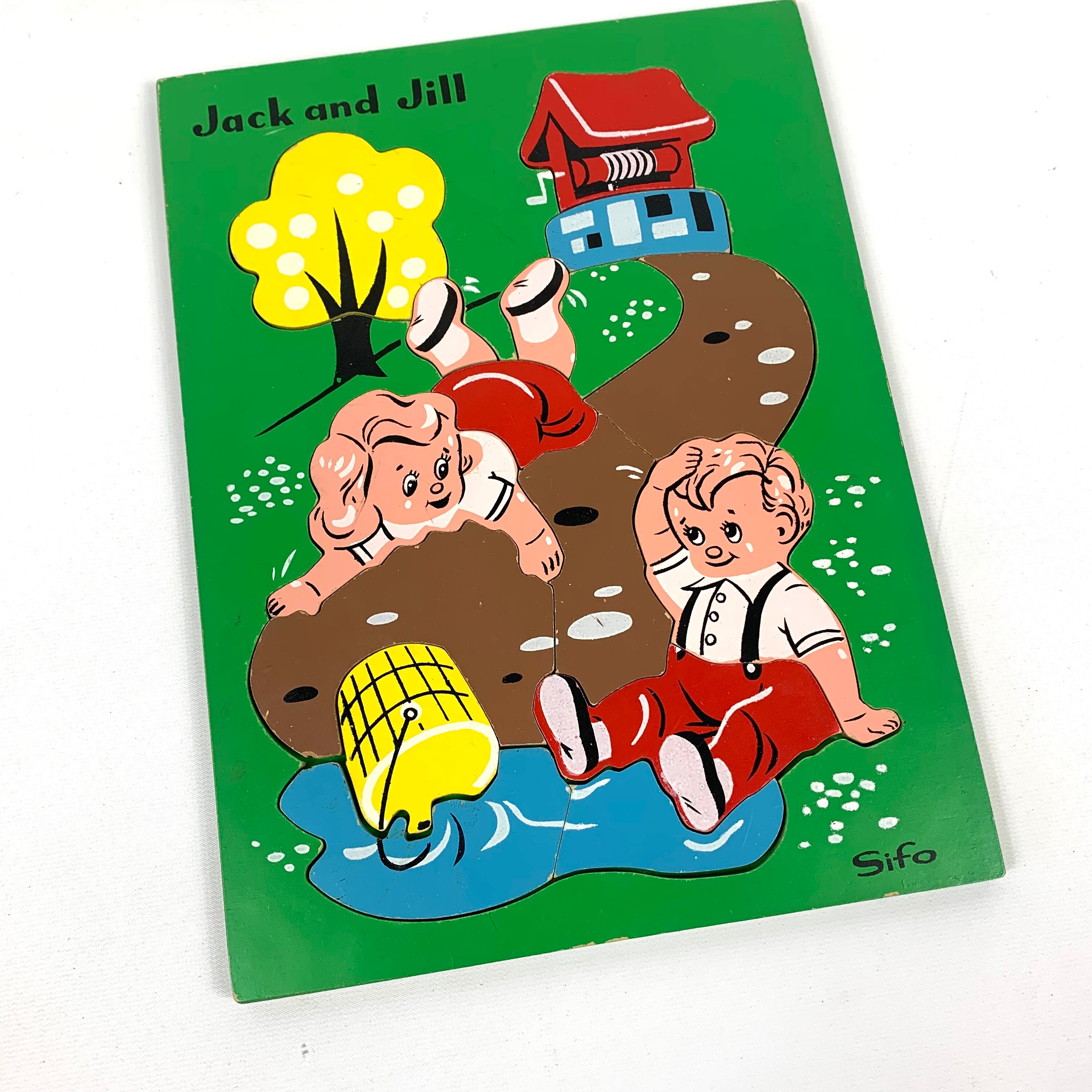 Vintage Storybook Wood Puzzles Sifo Jack and Jill Gingerbread Etsy