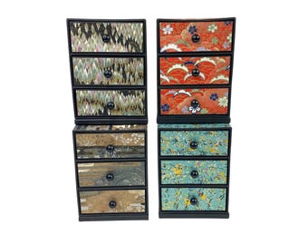 Japanese Paper Box Your Choice Patterned Chest of Drawers Jewelry Trinkets