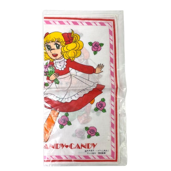 Candy Candy NOS Handkerchief 70s Vintage Yumiko Igarashi Japan