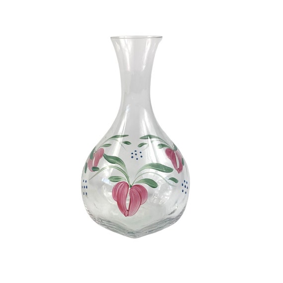 Orrefors Sweden Maja Glass Carafe Eva Englund Design Hand Painted