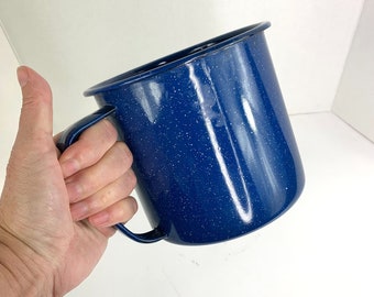 Blue Enamel Tin Jumbo Mug Camping Dishes