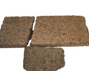 Dark Brown 1.75" Thick Vintage Natural Cork Pieces for Crafting
