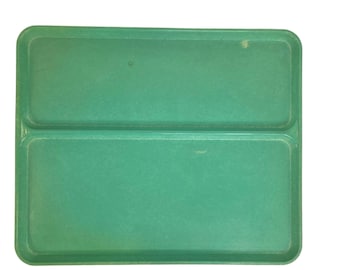 BIG Cambro groene glasvezelverdeelde cafetaria dienblad jaren 60 vintage Camtray