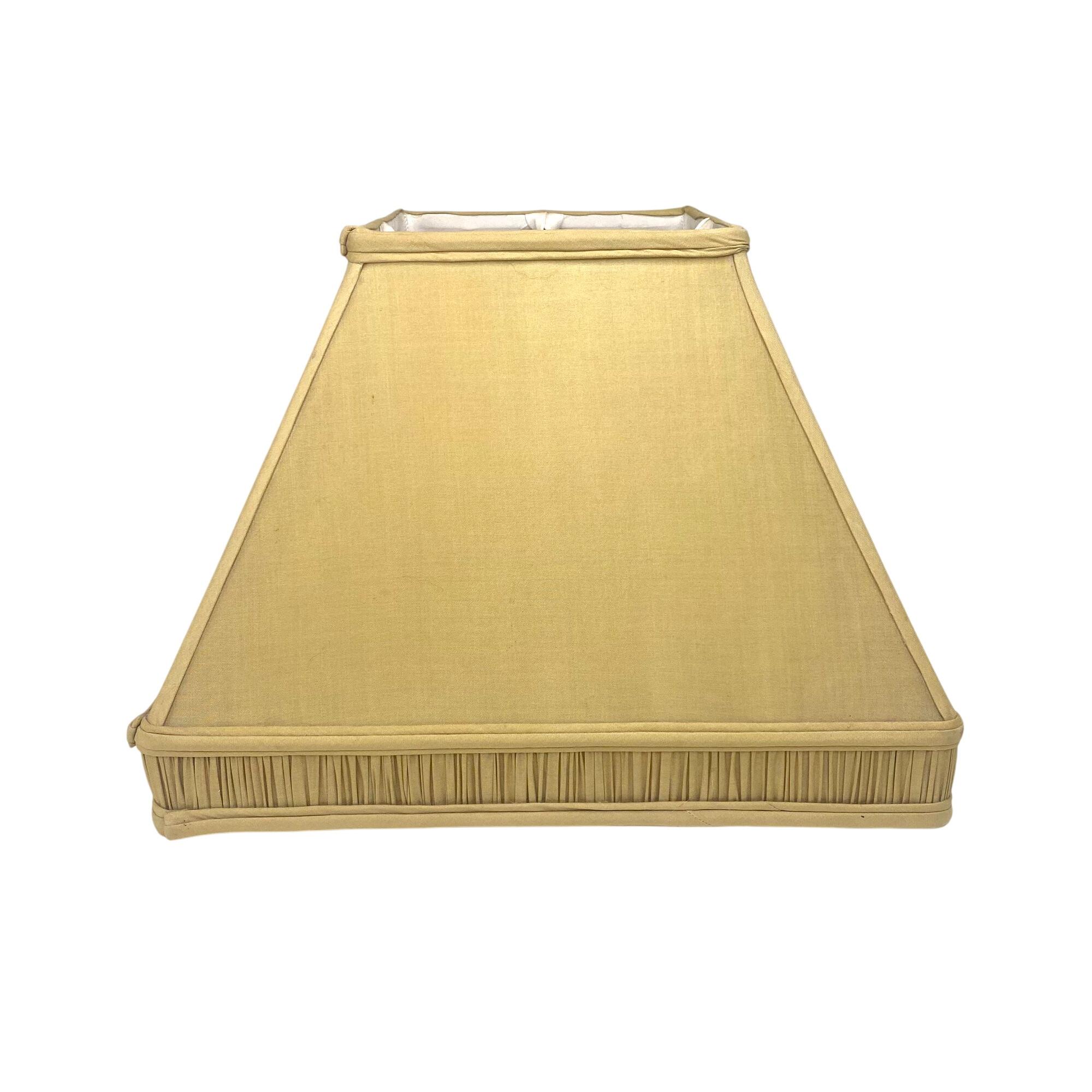 Golden Beige Brown Square Bell Pleated Lampshade Table Lamp