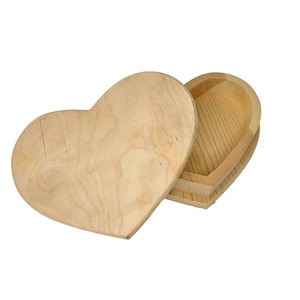 Large Raw Wood heart box for Jewelry Chocolates Gift