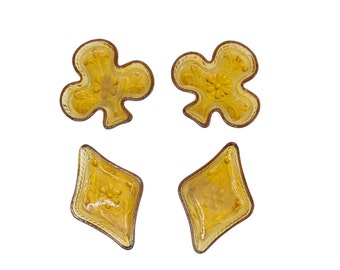 アイボリーのベルギー製ダマスク織ナプキン 4枚セット（NOS