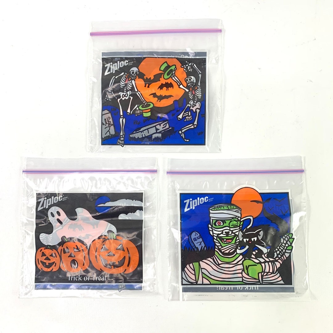40 Pcs Ziploc Halloween Trick or Treat Bags 90s Vtg Mummy Ghost