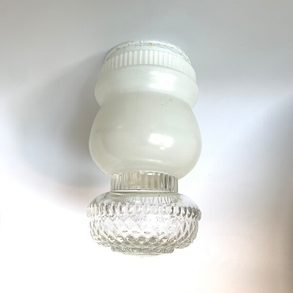 Vintage Milk Glass Ceiling Mount Light Fixture Shade Etsy