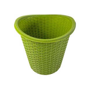 Avocado Green 70s vintage waste paper basket retro Fesco rubber trash can
