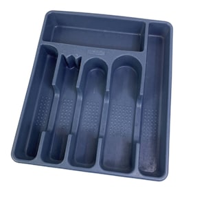 Medium Country Blue Rubbermaid Cutlery Tray Large silverware drawer storage organizer