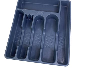 Bandeja de talheres Rubbermaid azul country média, organizador grande para gaveta de talheres