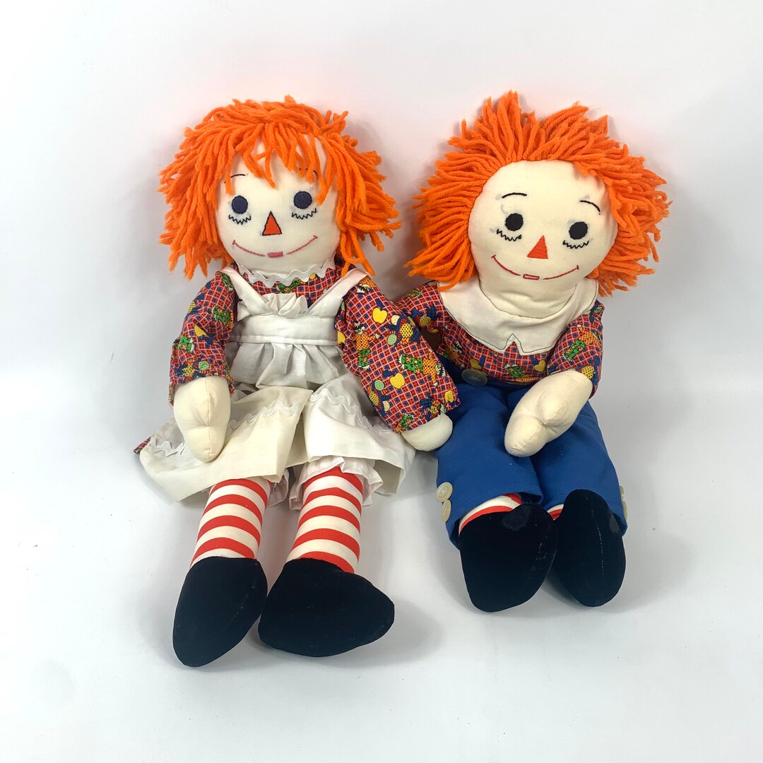 70年代から80年代のヴィンテージの手作りラガディアンとアンディ人形