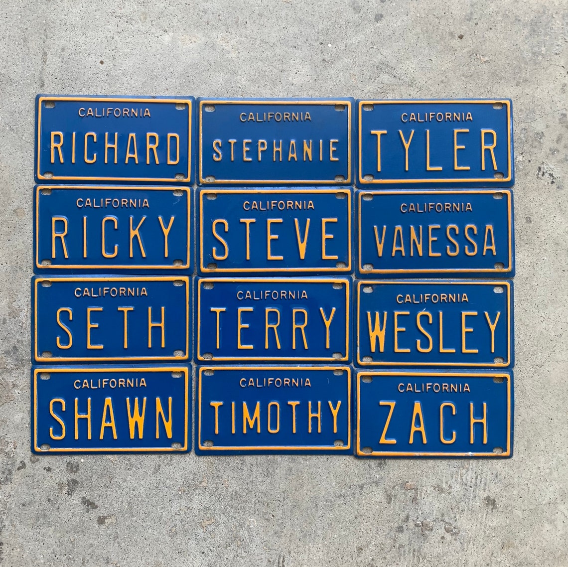 California bicycle name license plate personalized 60s to 70s Etsy