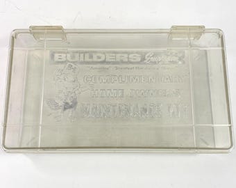 Caja de plástico transparente para kit de mantenimiento del hogar de Builders Emporium, herramientas vacías para manualidades