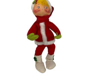 Winter Girl Elf Annalee Mobilitee doll 1967 copyright 18 inch figure