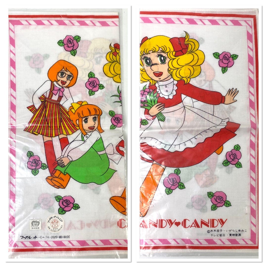 Candy Candy NOS Handkerchief 70s Vintage Yumiko Igarashi Japan