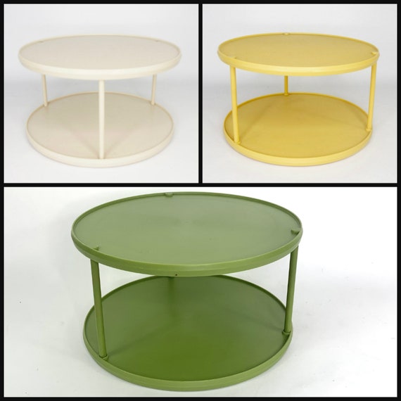 Rubbermaid Lazy Susan Turntable Gold Green Almond Retro Etsy