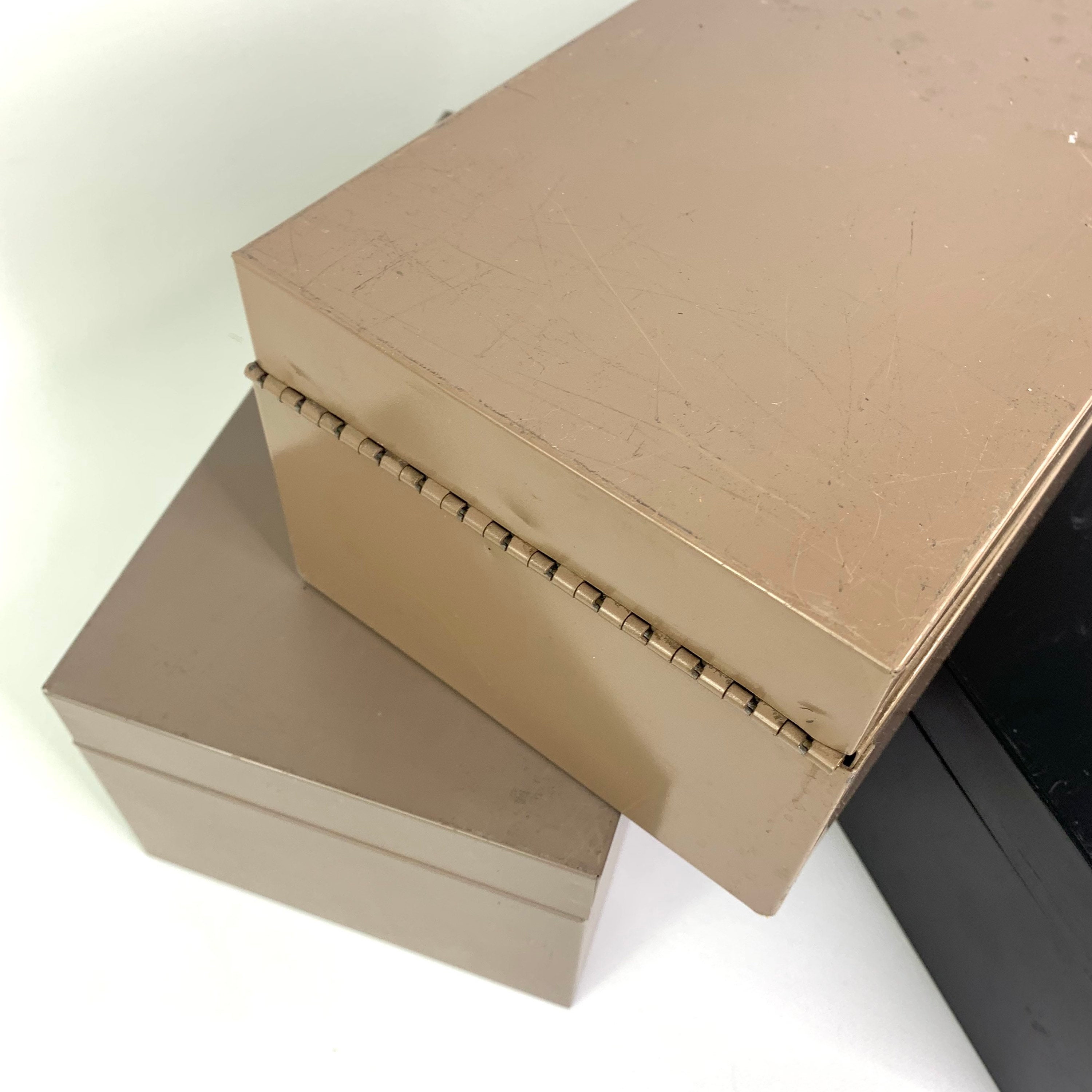 【ラッピング不可】 Industrial Metal Index Card Box Office Storage Recipes - Etsy アイドル