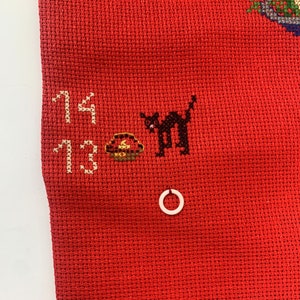 Handmade Swedish Advent Calendar Cross Stitch Christmas Holiday Banner