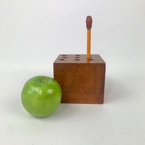 Chippy Handmade Pencil Block Carved Wood Cube