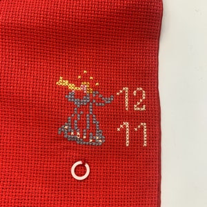 Handmade Swedish Advent Calendar Cross Stitch Christmas Holiday Banner