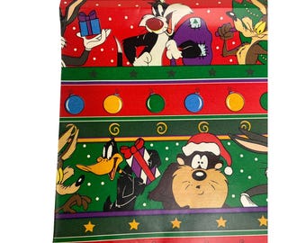 Carta da regalo natalizia vintage dei Looney Tunes: Taz, Sylvester e Daffy