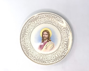 Ornate Gold Jesus Plate 10 Inch Religious Christian China Wall Decor - Etsy