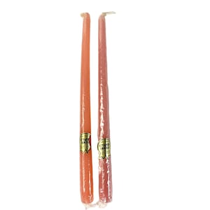 Peachy or Pale Pink 12 inch Vintage Taper Candles
