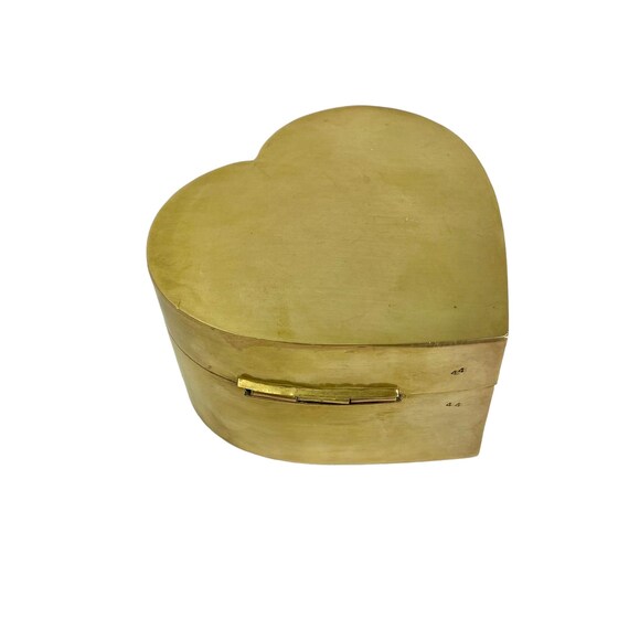 Velvet Lined Solid Brass Heart Shape jewelry trin… - image 3