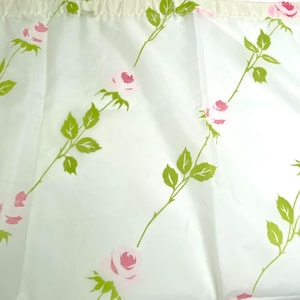 Rosa Rosen Vintage Nylon Duschvorhang Bezug Blumen Cottage Core