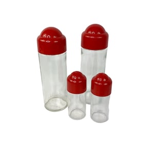 Italienische Postmoderne Öl-Essig-Glas-Salz-Pfefferstreuer-Set Rot
