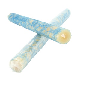 Turquoise Spaghetti Texture 10 in column Beeswax Candles MCM Vintage Wax Tapers